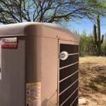 carrier hvac split system outside a home