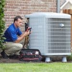 Temco hvac technician working on a unit